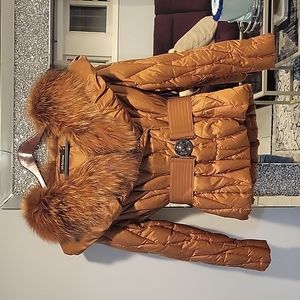 Puffer Coat W/ Raccoon Fur Collar